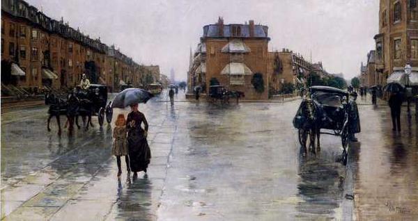 Childe Hassam Regentag in Boston oil painting image